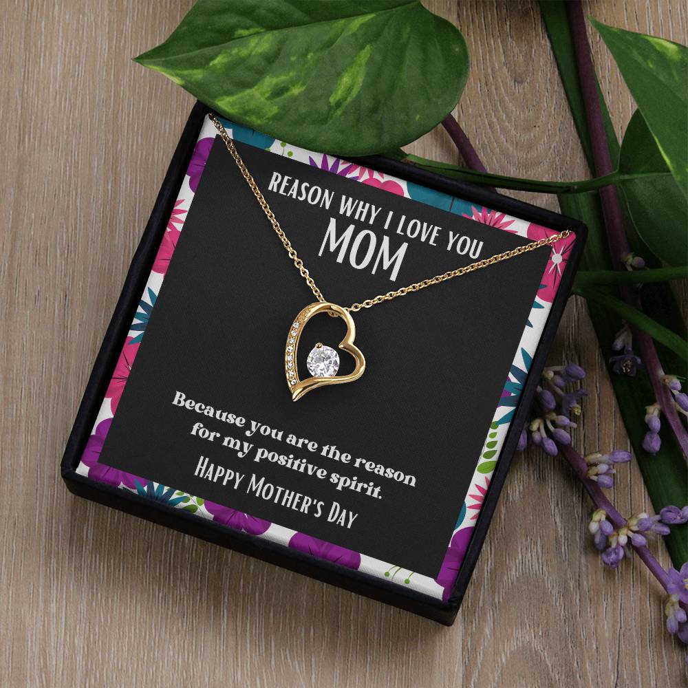 Heart and Stone Pendant Reasons I Love My Mother #15 | Positive messages with Made to Order Jewelry | Positive spirit