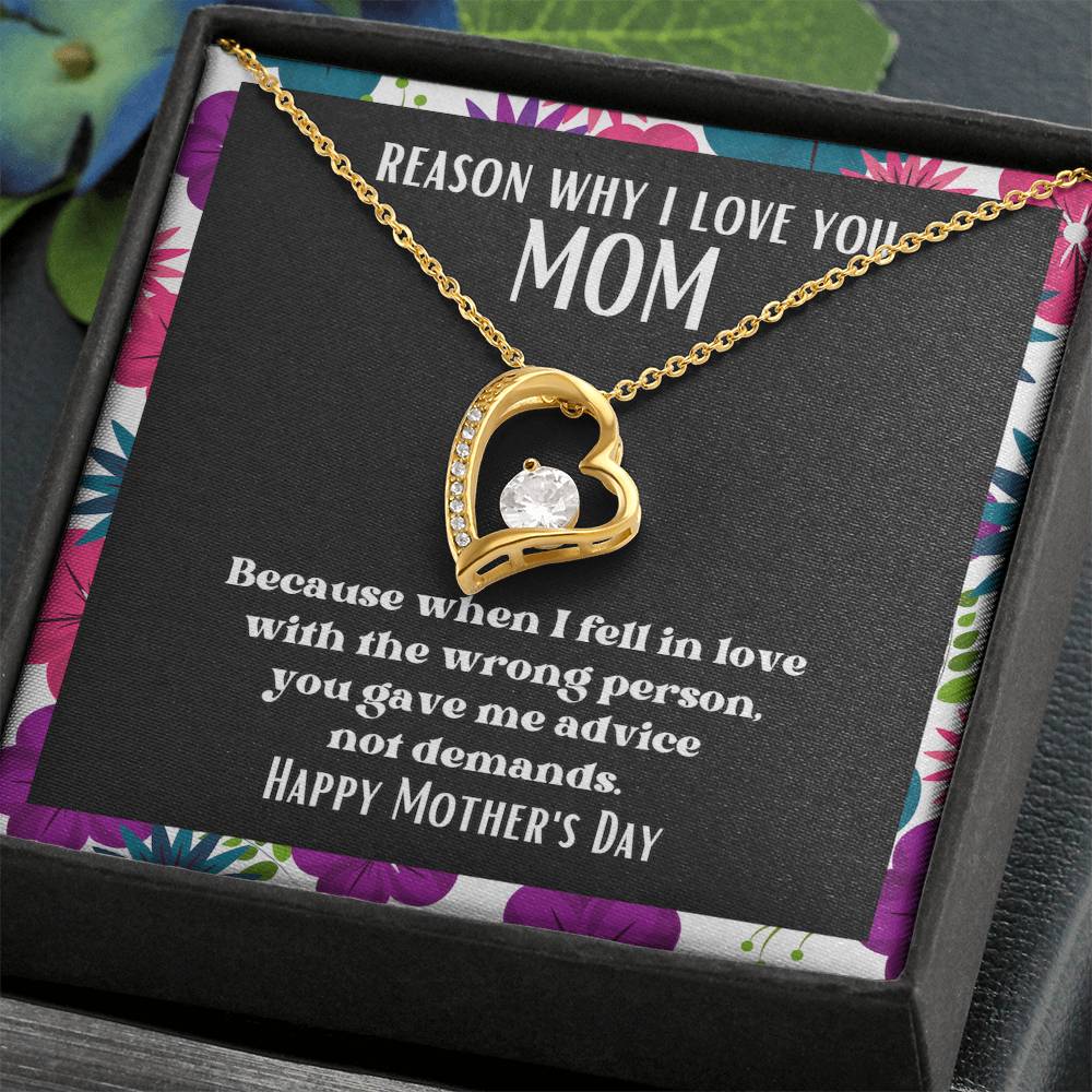 Heart and Stone Pendant Reasons I Love My Mother #13 | Positive messages with Made to Order Jewelry | Advice not demands