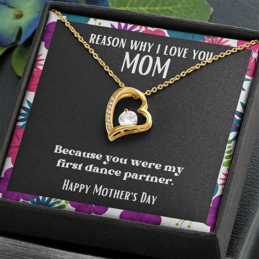 Heart and Stone Pendant Reasons I Love My Mother #11 | Positive messages with Made to Order Jewelry | First dance partner