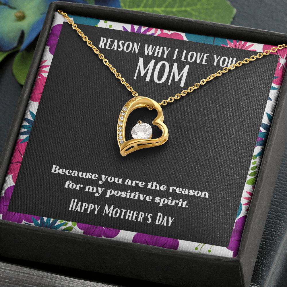 Heart and Stone Pendant Reasons I Love My Mother #15 | Positive messages with Made to Order Jewelry | Positive spirit