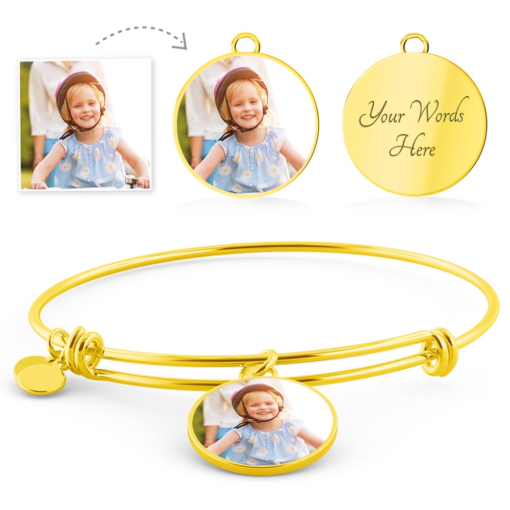 Personalizable Bangle For Mom | Upload your favorite photo | Great Gifts for Mom