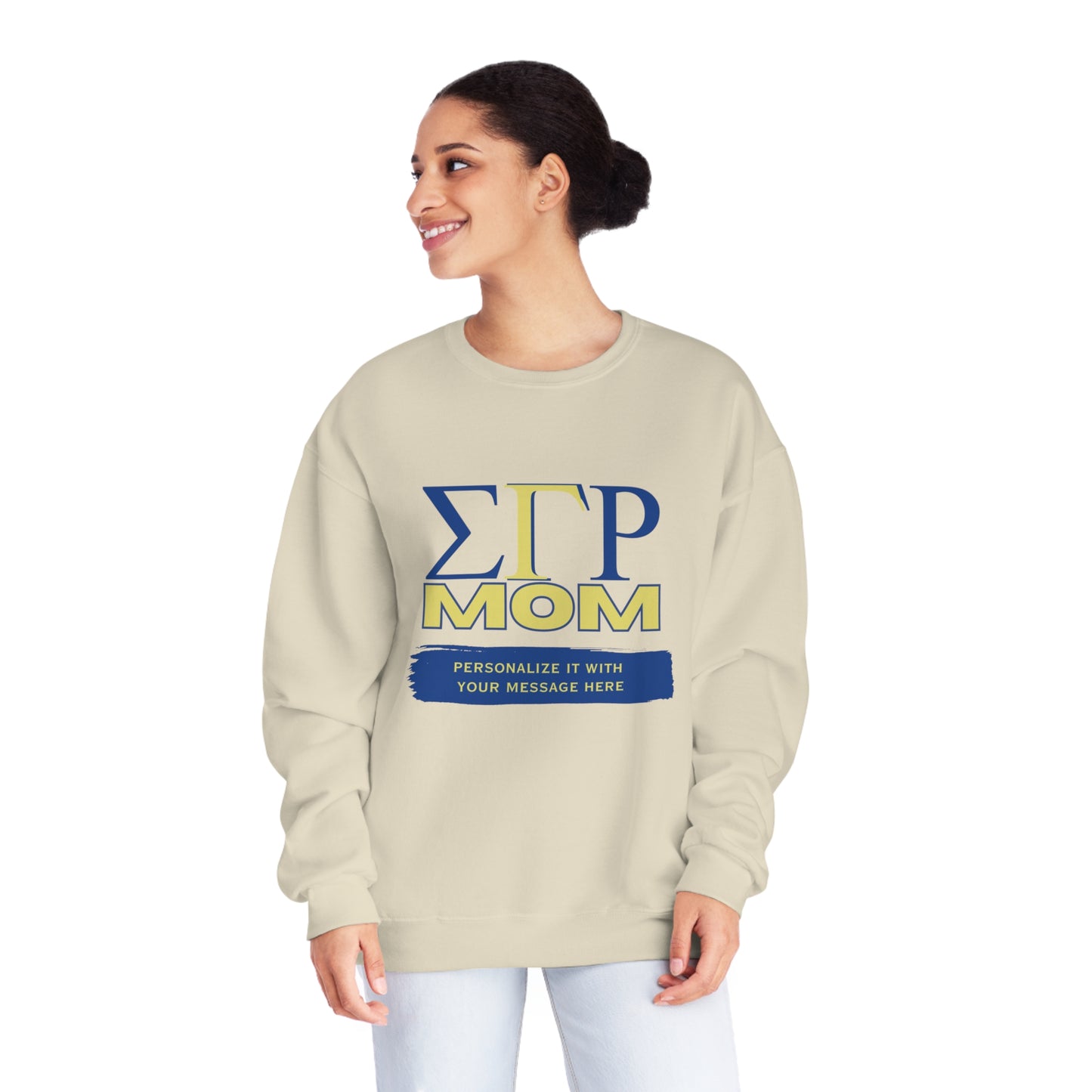 Personalizable Sigma Gamma Rho Mom NuBlend® Crewneck Sweatshirt | Sorority shirt | Write Your Own Message | Gifts for Mom