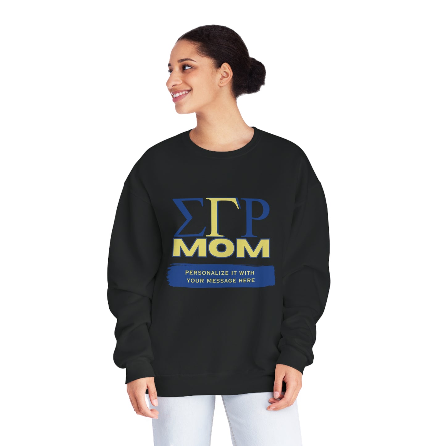 Personalizable Sigma Gamma Rho Mom NuBlend® Crewneck Sweatshirt | Sorority shirt | Write Your Own Message | Gifts for Mom