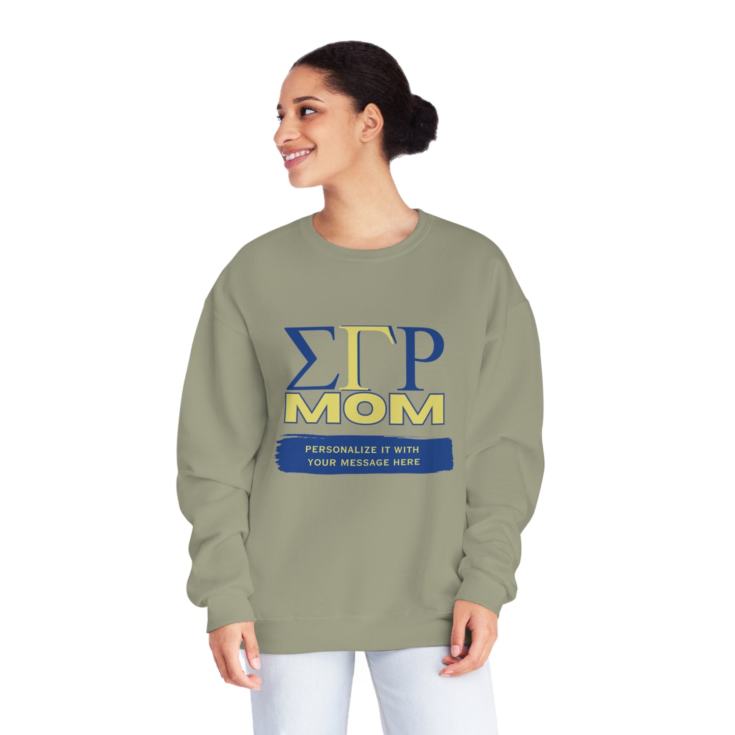 Personalizable Sigma Gamma Rho Mom NuBlend® Crewneck Sweatshirt | Sorority shirt | Write Your Own Message | Gifts for Mom