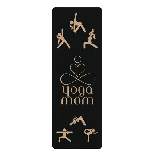 Yoga Mom Black Rubber Yoga Mat - Non-Slip Exercise Pad for Yoga Lovers