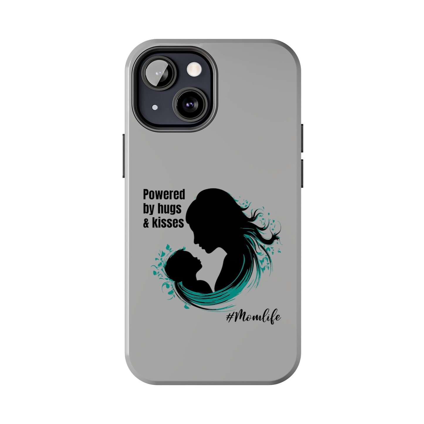 Powered By Hugs & Kisses Tough iPhone Cases | Great gift for Mom | #MomLife