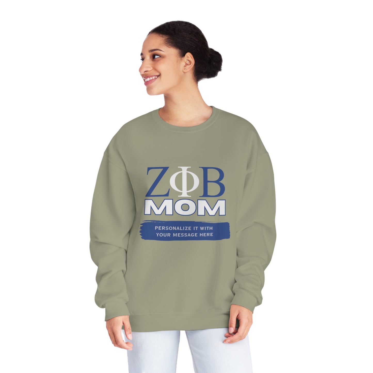 Personalizable Zeta Phi Beta Mom NuBlend® Crewneck Sweatshirt | Z Phi B Sorority | Gifts for Mom