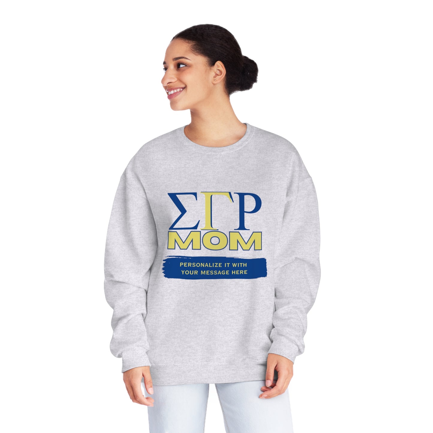 Personalizable Sigma Gamma Rho Mom NuBlend® Crewneck Sweatshirt | Sorority shirt | Write Your Own Message | Gifts for Mom