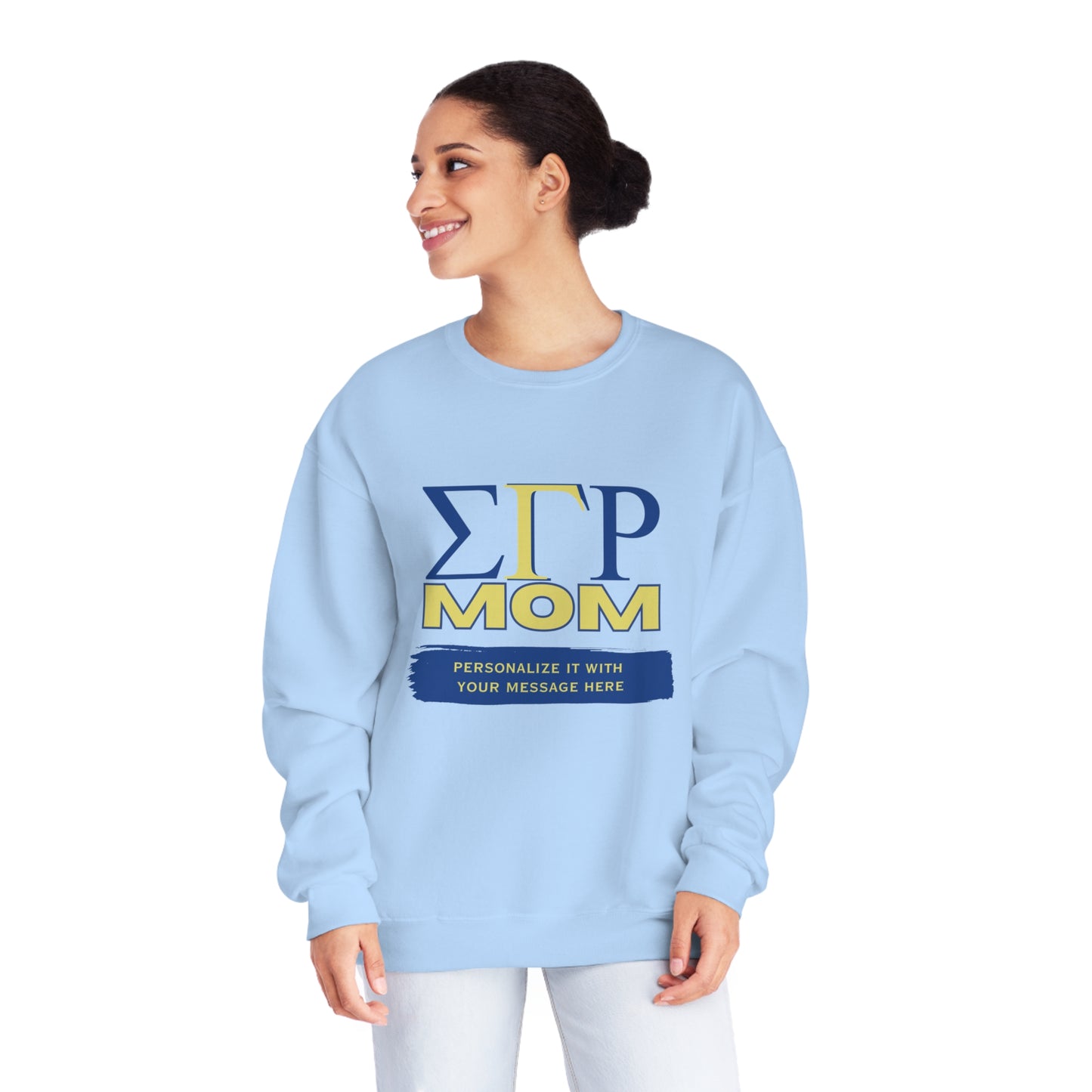 Personalizable Sigma Gamma Rho Mom NuBlend® Crewneck Sweatshirt | Sorority shirt | Write Your Own Message | Gifts for Mom