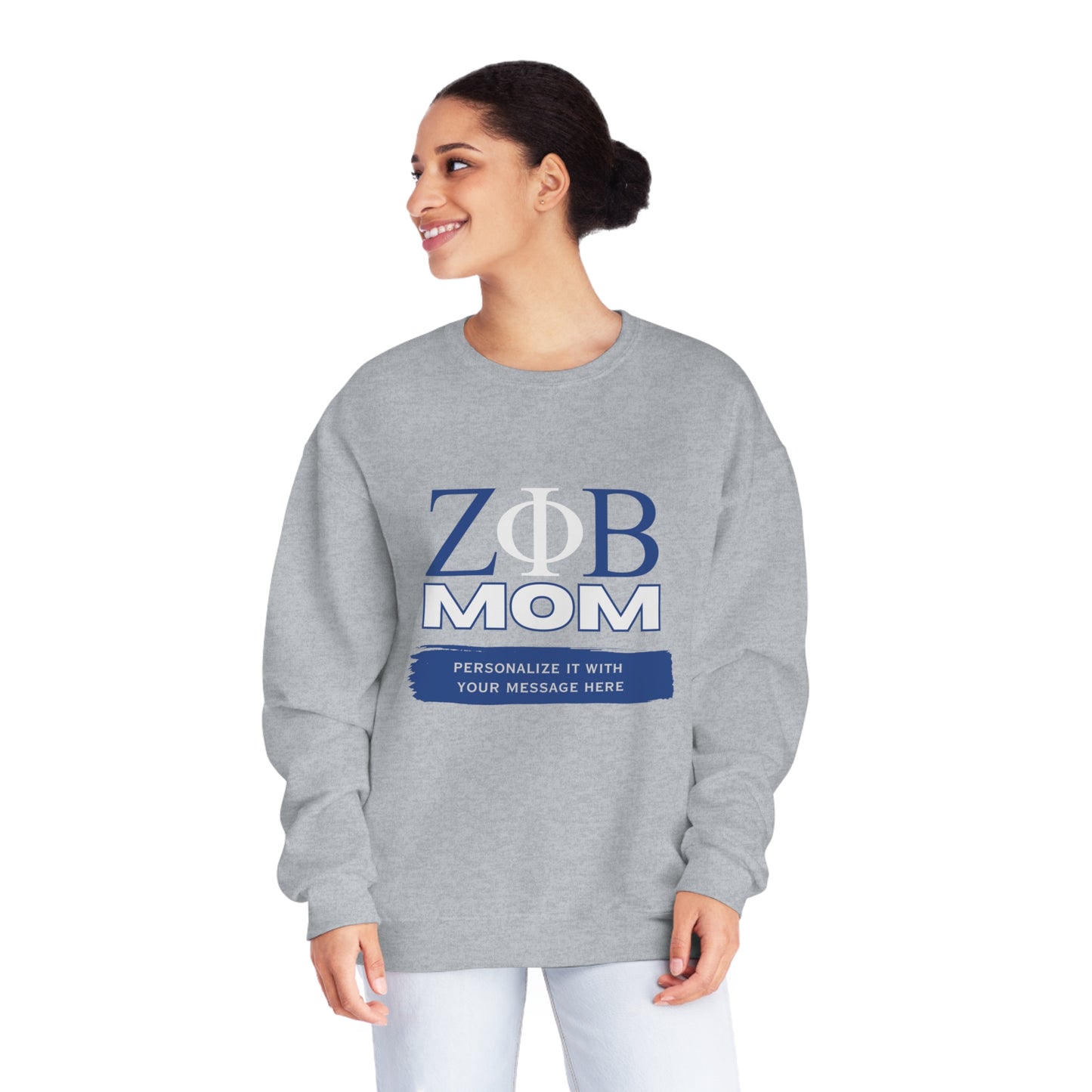 Personalizable Zeta Phi Beta Mom NuBlend® Crewneck Sweatshirt | Z Phi B Sorority | Gifts for Mom