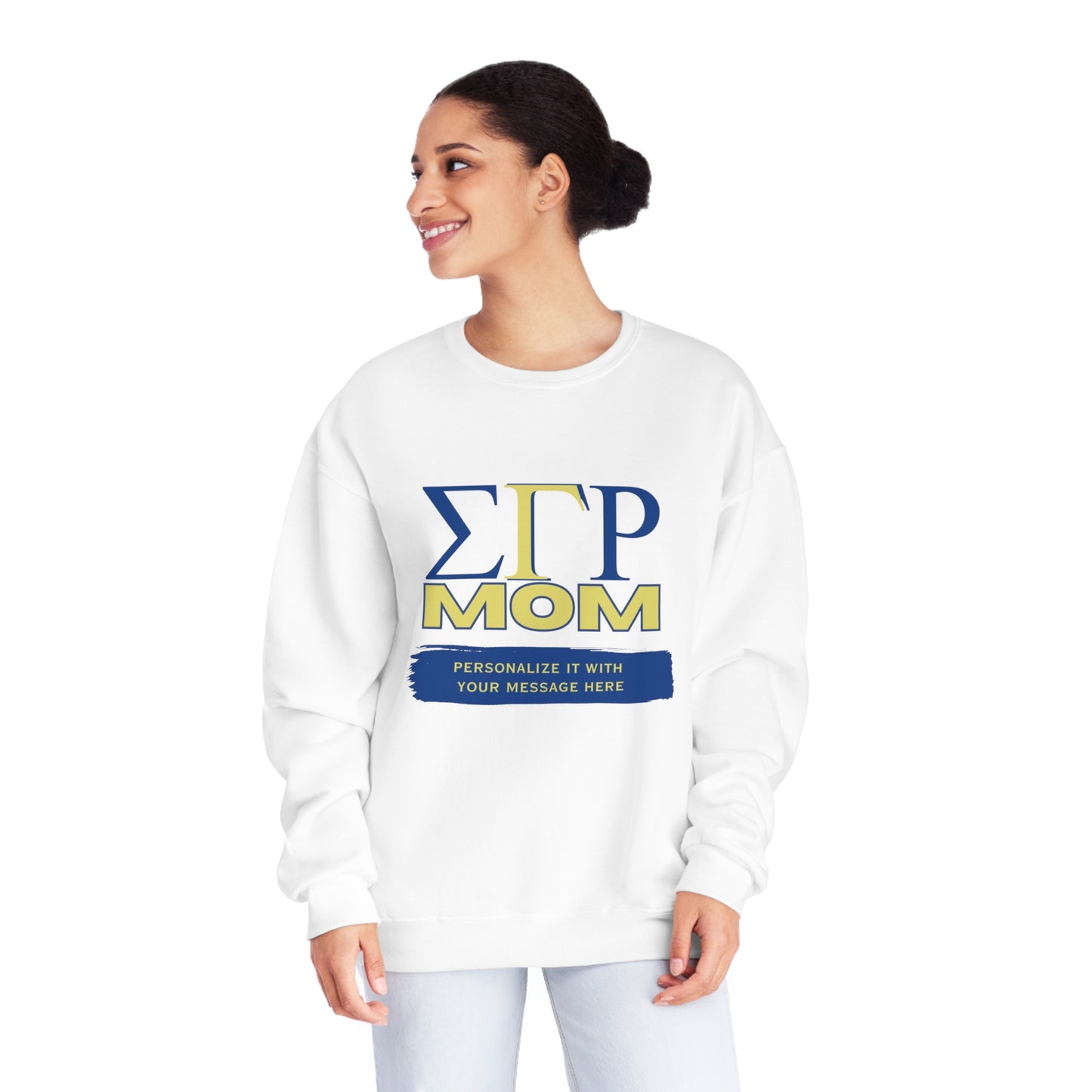 Personalizable Sigma Gamma Rho Mom NuBlend® Crewneck Sweatshirt | Sorority shirt | Write Your Own Message | Gifts for Mom