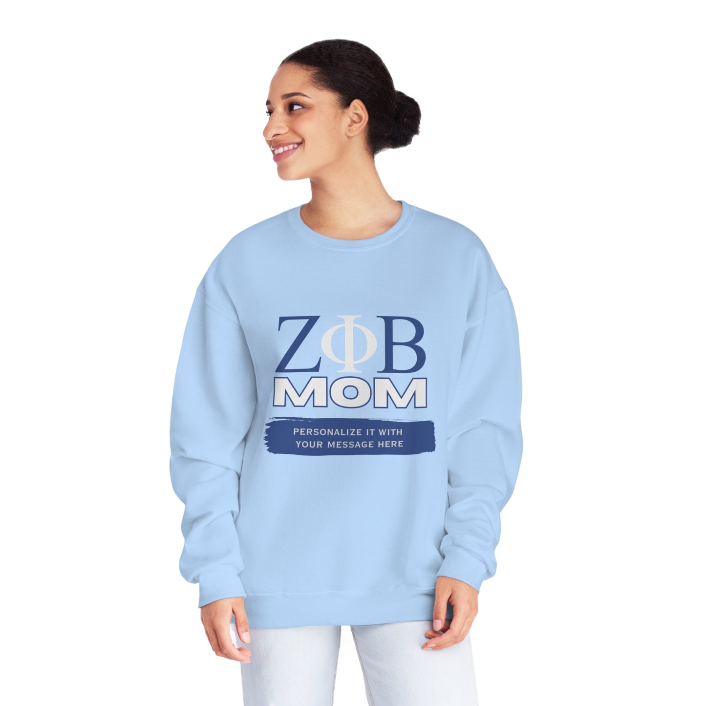 Personalizable Zeta Phi Beta Mom NuBlend® Crewneck Sweatshirt | Z Phi B Sorority | Gifts for Mom