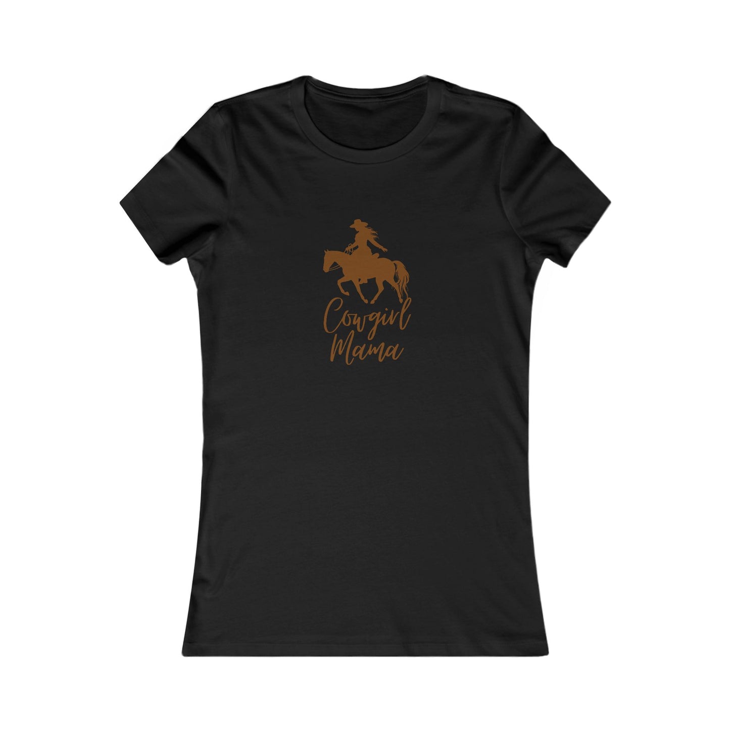 Cowgirl Mama black T-shirt, from the Gifts For Mom store. The shirt set against a plain white background.
