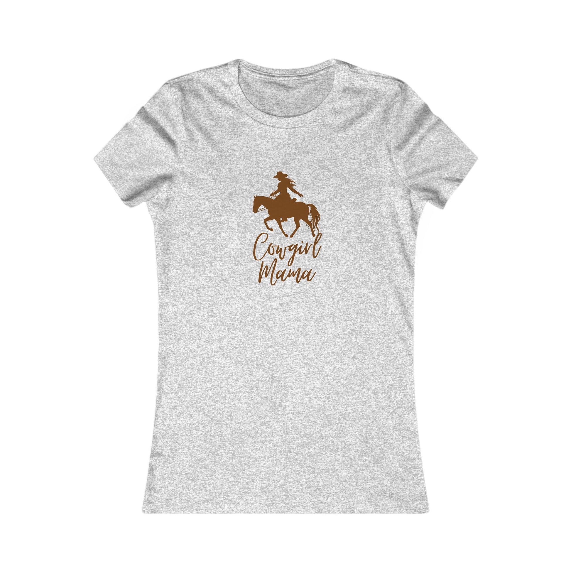 Cowgirl Mama heather grey T-shirt, from the Gifts For Mom store. The shirt set against a plain white background.