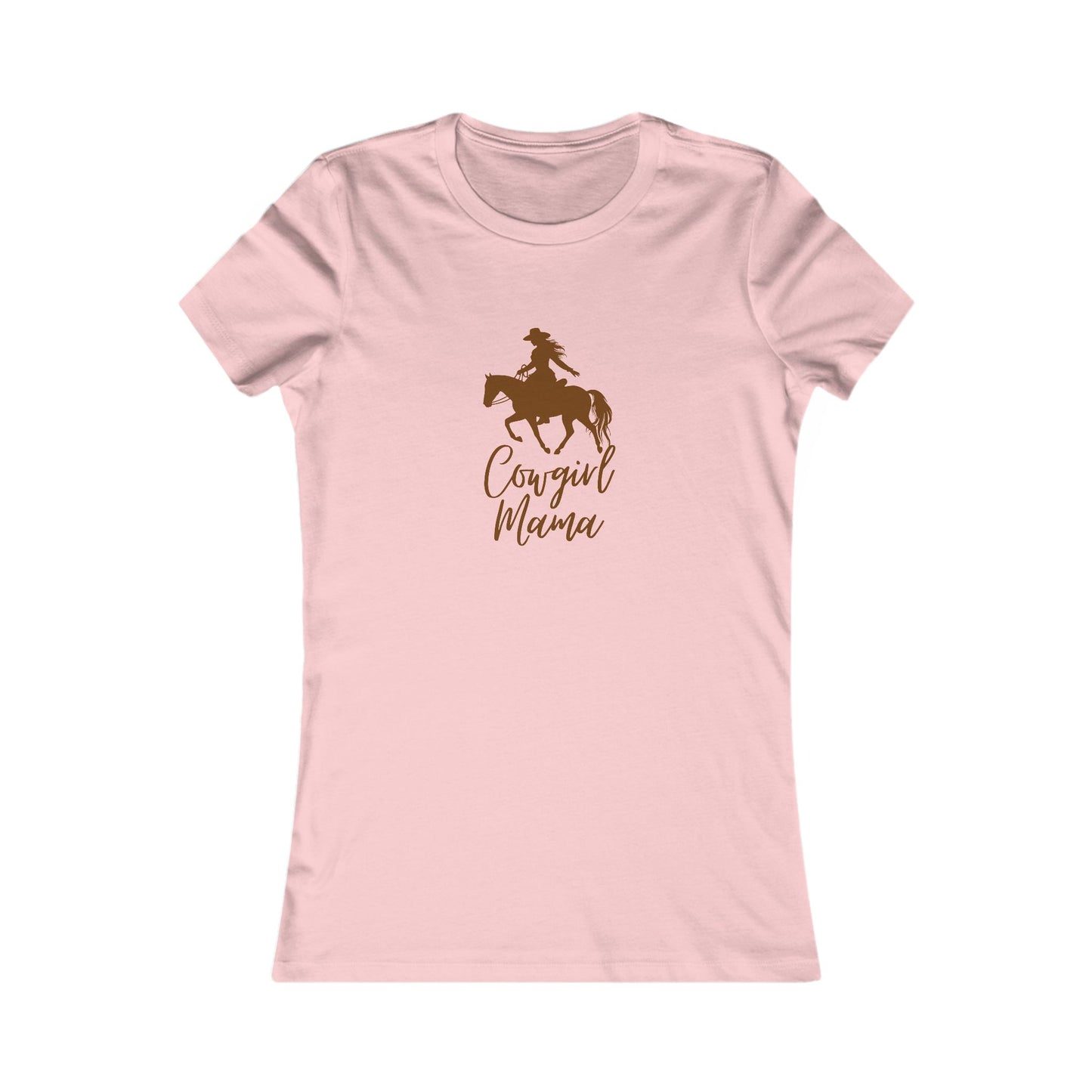 Cowgirl Mama pink T-shirt, from the Gifts For Mom store. The shirt set against a plain white background.