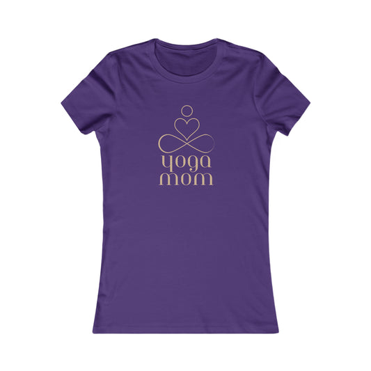 Celebrate mom with this purple T-shirt featuring a gold design of a stylized person sitting cross-legged, heart shape above, and the text yoga mom below. Available at the Gifts For Mom store, its a perfect blend of style and sentiment for any yoga-loving mom.