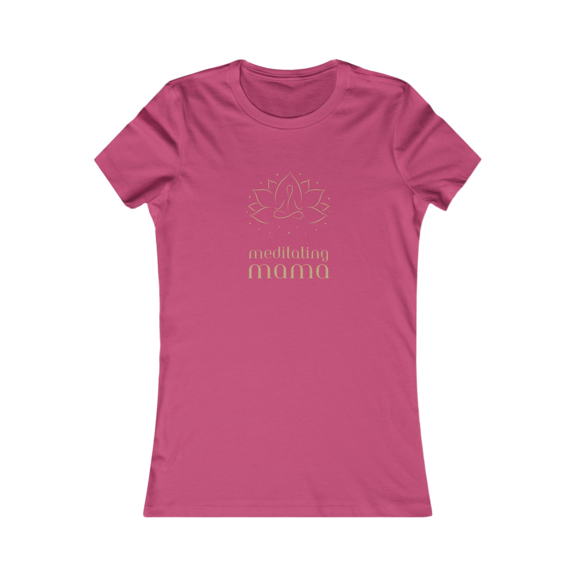 This berry t-shirt from the Gifts for Mom store features a simple lotus flower design and the text meditating mama in gold. Perfectly centered on the chest, its an ideal piece for showing off her love of yoga.