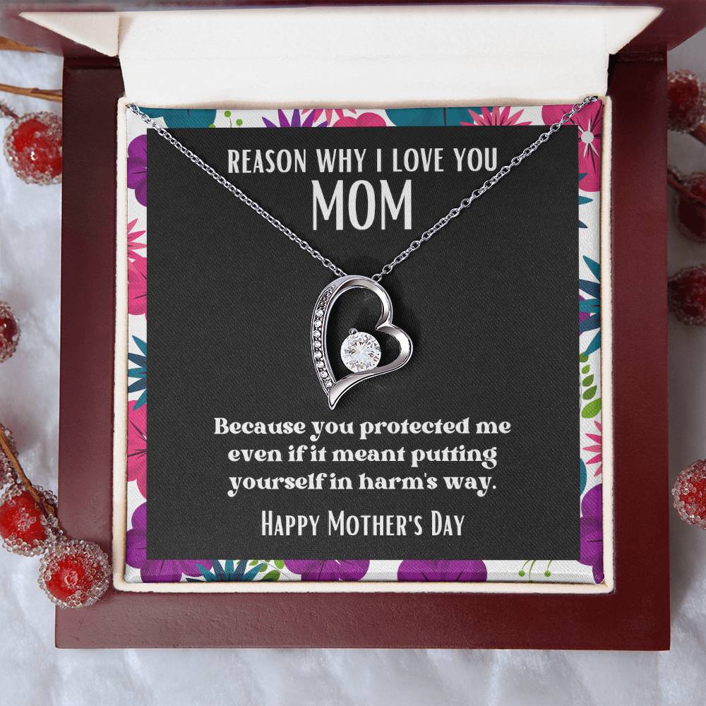 Heart and Stone Pendant Reasons I Love My Mother #14 | Positive messages with Made to Order Jewelry | Protected me