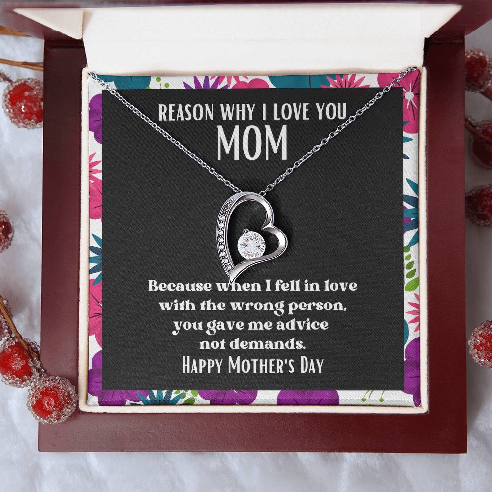 Heart and Stone Pendant Reasons I Love My Mother #13 | Positive messages with Made to Order Jewelry | Advice not demands