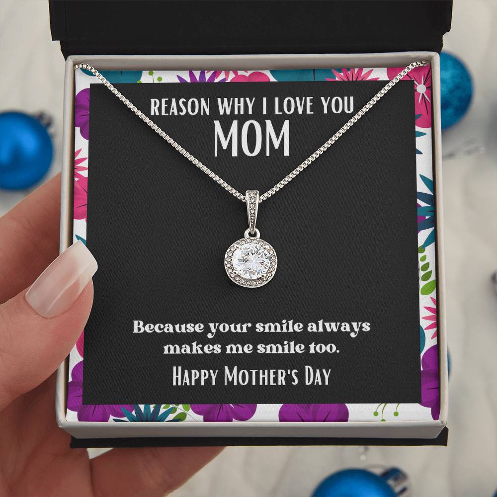 Spotlight Pendant Reasons I Love My Mother #19 | Positive messages with Made to Order Jewelry | Your smile