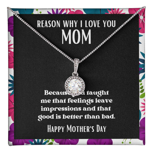 Spotlight Pendant Reasons I Love My Mother #20 | Positive messages with Made to Order Jewelry | Feelings leave impressions