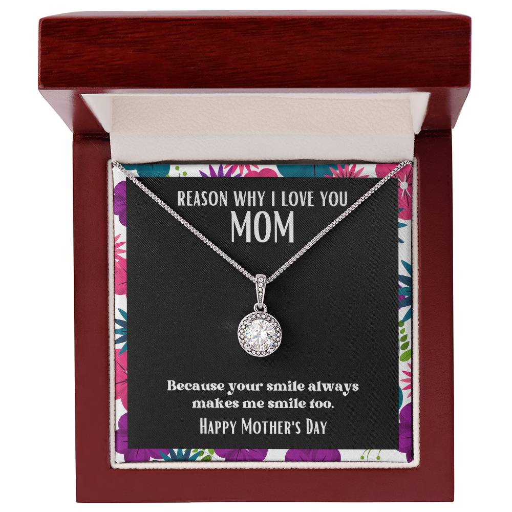 Spotlight Pendant Reasons I Love My Mother #19 | Positive messages with Made to Order Jewelry | Your smile