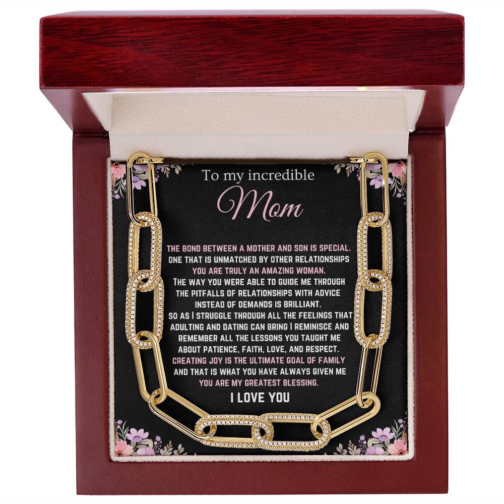 Forever Linked Necklace with beautiful message card | Mother-Son Bond | For Mother's Day | Gifts for Mom