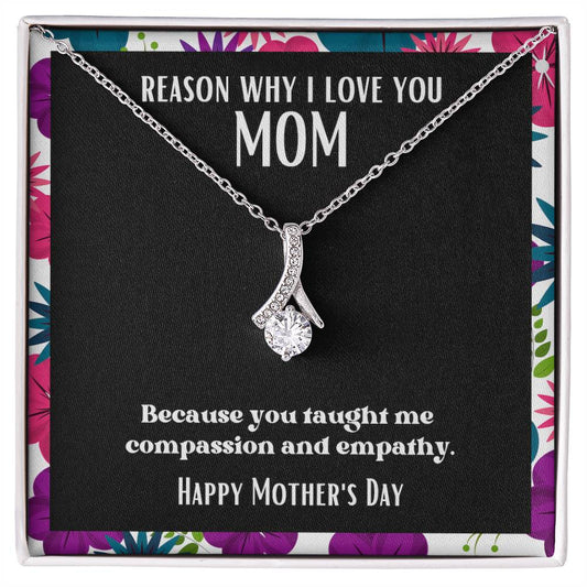 Ribbon Pendant Reasons I Love My Mother #7 | Positive messages with Made to Order Jewelry | Compassion and empathy