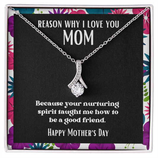 Ribbon Pendant Reasons I Love My Mother #10 | Positive messages with Made to Order Jewelry | Nurturing spirit