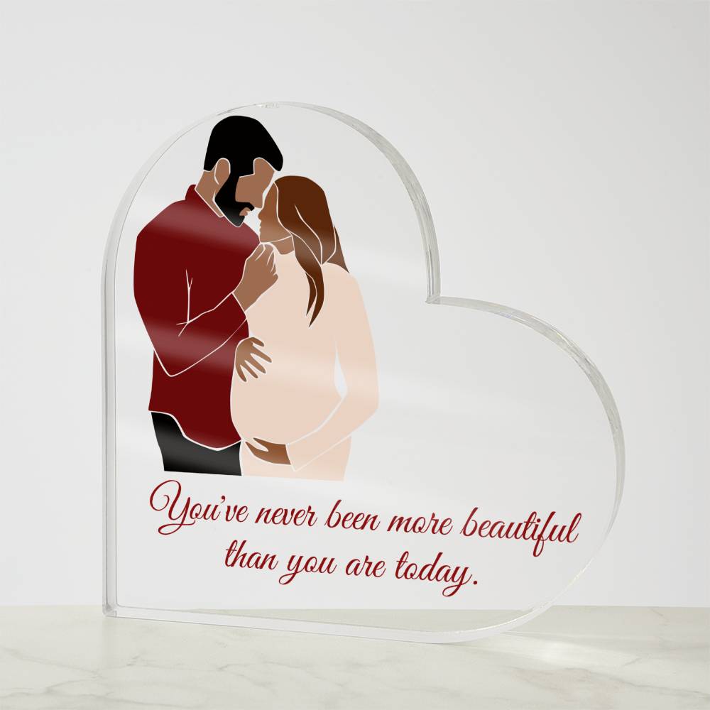 Never More Beautiful Heart-shaped Acrylic for Mom-To-Be | Perfect gift for the mom-to-be