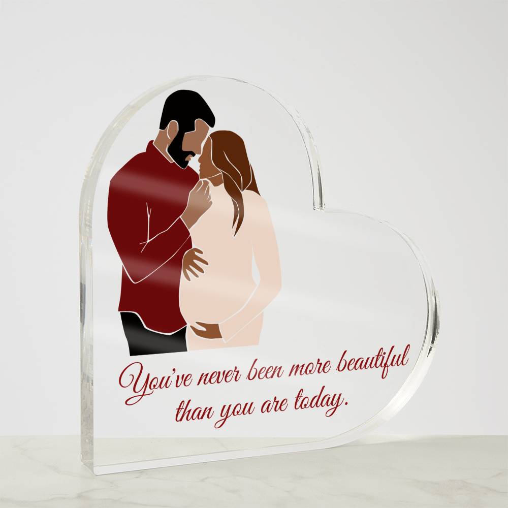 Never More Beautiful Heart-shaped Acrylic for Mom-To-Be | Perfect gift for the mom-to-be