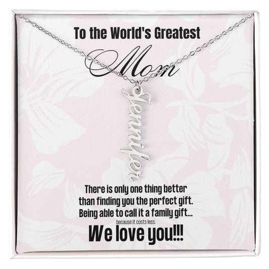 Multi Name Pendant Necklace For Mom | Comes with Funny Mom Message Card | Customize with up to 4 names | Great for birthdays or Mother's Day | Gifts for Moms