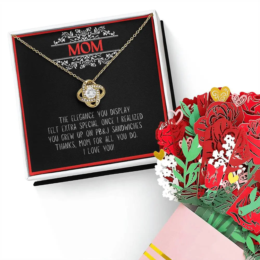 Love Knot Flower Bundle For Mom | Sweetest Devotion Bouquet | Love Knot Necklace | Gifts For Mom | Mother's Day, Birthday ShineOn Fulfillment