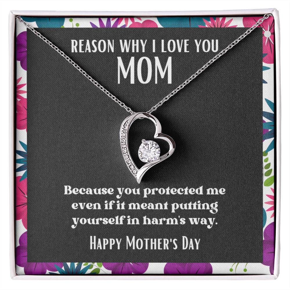 Heart and Stone Pendant Reasons I Love My Mother #14 | Positive messages with Made to Order Jewelry | Protected me