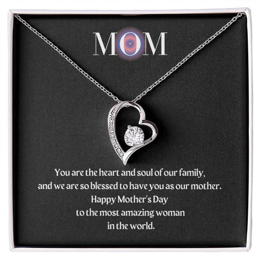 Heart and Stone Pendant for Mom | Heart and Soul of Family Message | Beautiful Jewelry, Awesome Message | Mother's Day