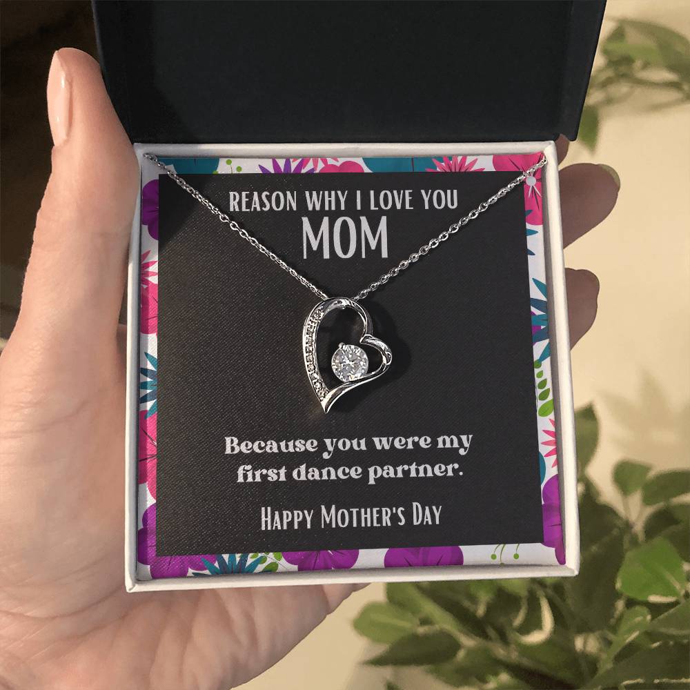Heart and Stone Pendant Reasons I Love My Mother #11 | Positive messages with Made to Order Jewelry | First dance partner