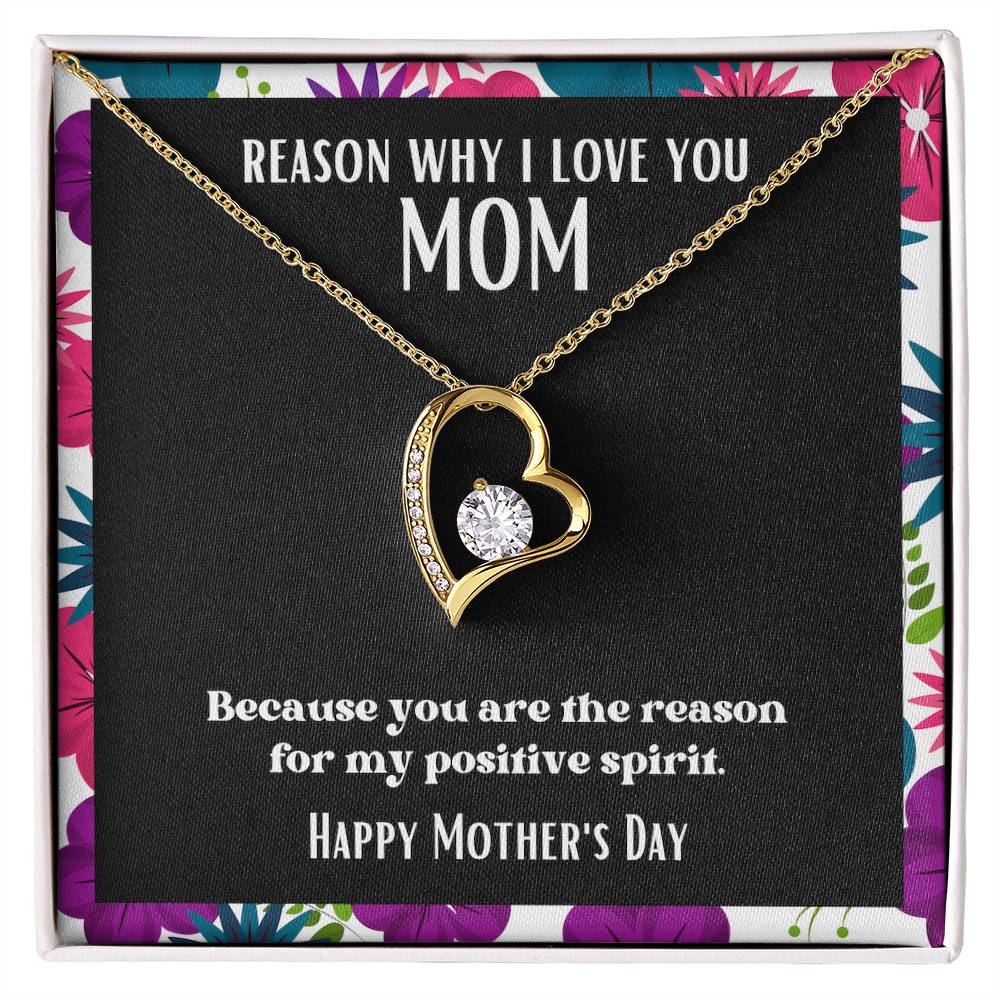 Heart and Stone Pendant Reasons I Love My Mother #15 | Positive messages with Made to Order Jewelry | Positive spirit