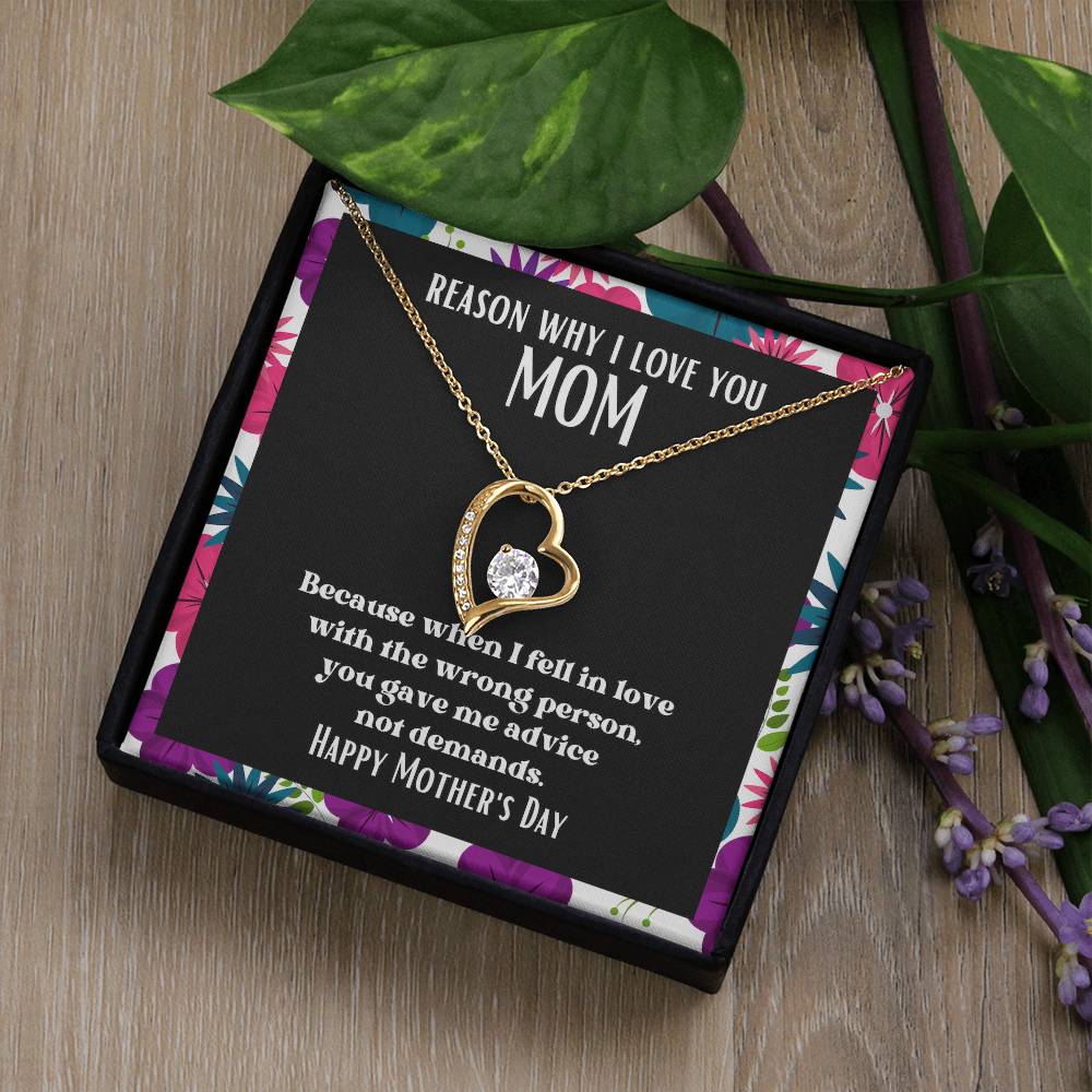 Heart and Stone Pendant Reasons I Love My Mother #13 | Positive messages with Made to Order Jewelry | Advice not demands